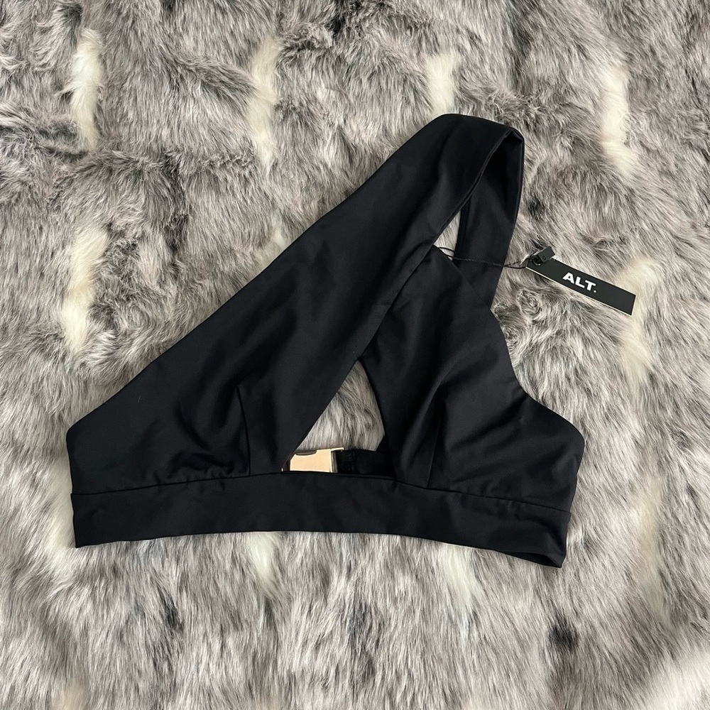 Nwt Alt Swim Moss Black Bikini Top Sz Small S — image 3 of 6
